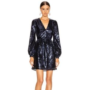 Saloni Camille Mini Dress Navy